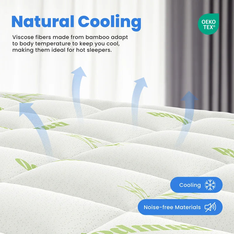 Ultra Soft Bamboo Visco Mattress Topper with Breathable Cooling Gel - Multiple Sizes
