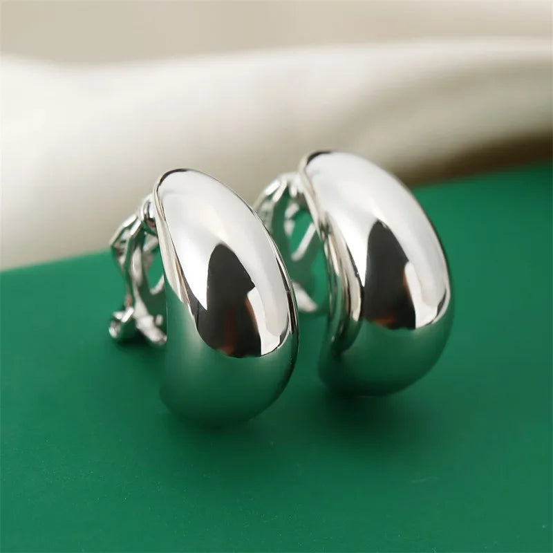 Elegant Water Droplet Shape Earrings for Women - Luxury French Ear Clips