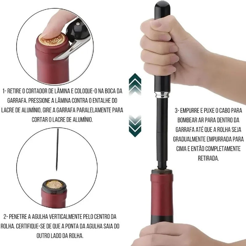Electric Wine Bottle Opener Kit with Vacuum Pump & Tasting Accessories - Home Barware