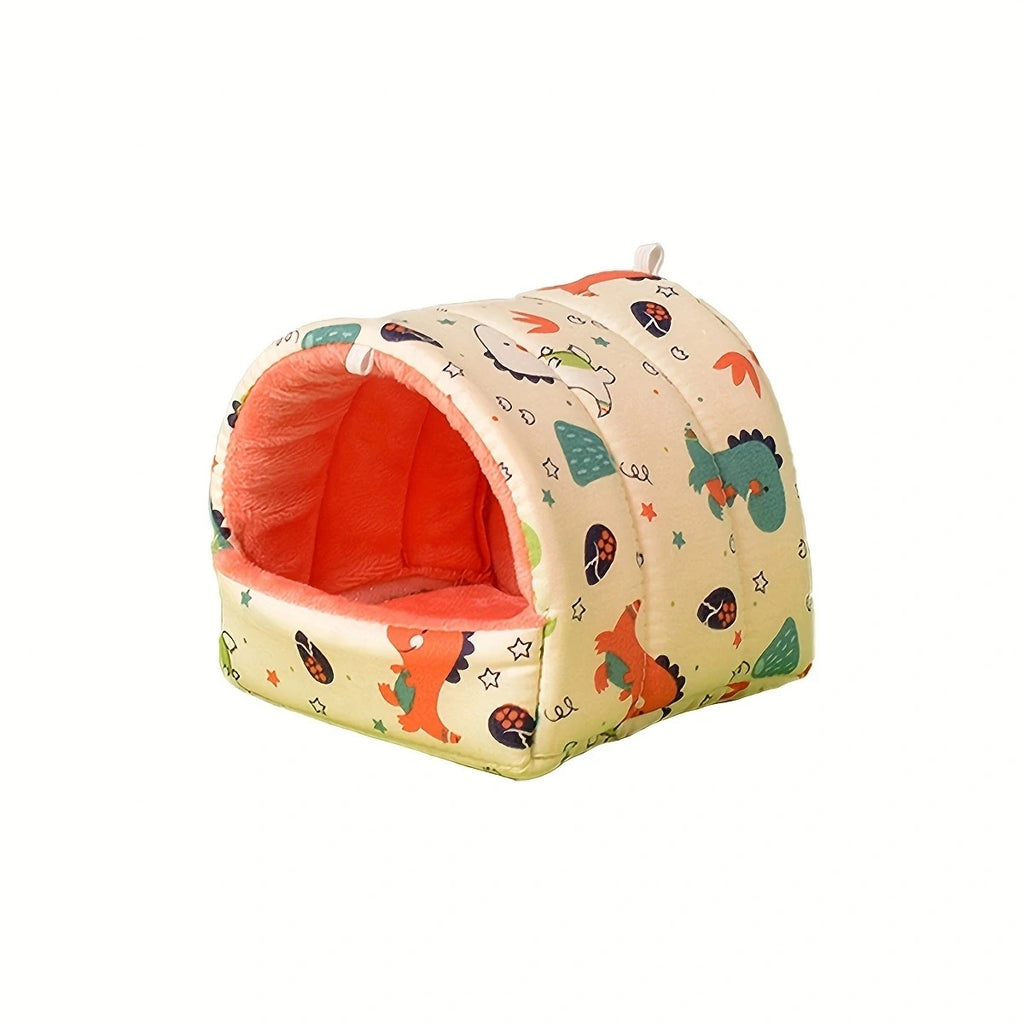 Small Pet Winter Nest Bed with Velvet & Cotton - Suitable for Hamsters, Mice, Squirrels, Parrots
