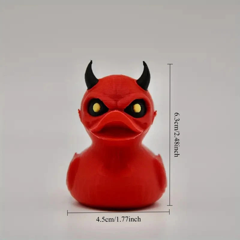 3D Printed Devil Duck Statue Gothic Halloween Indoor Outdoor Decor
