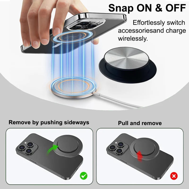Magnetic Phone Grip Holder with Expandable Stand - Magsafe Compatible