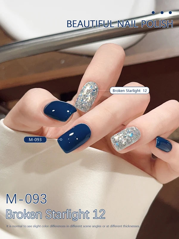 2Pcs 15ml Blue Gel Nail Polish Set - Semi-Permanent UV & LED Polish Kit