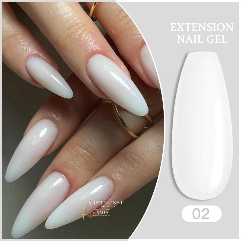 7-Piece Nail Extension Gel Kit with Tips & Tools - Clear, Black, Green