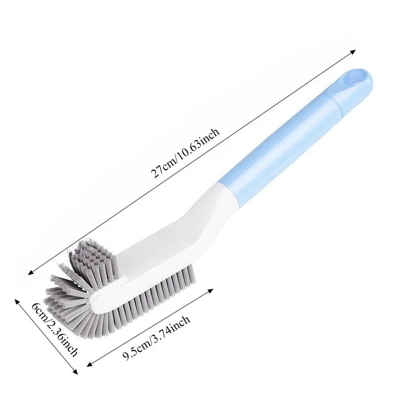 Long Handle Double Head Shoe Brush with Soft & Hard Bristles 360° Cleaning