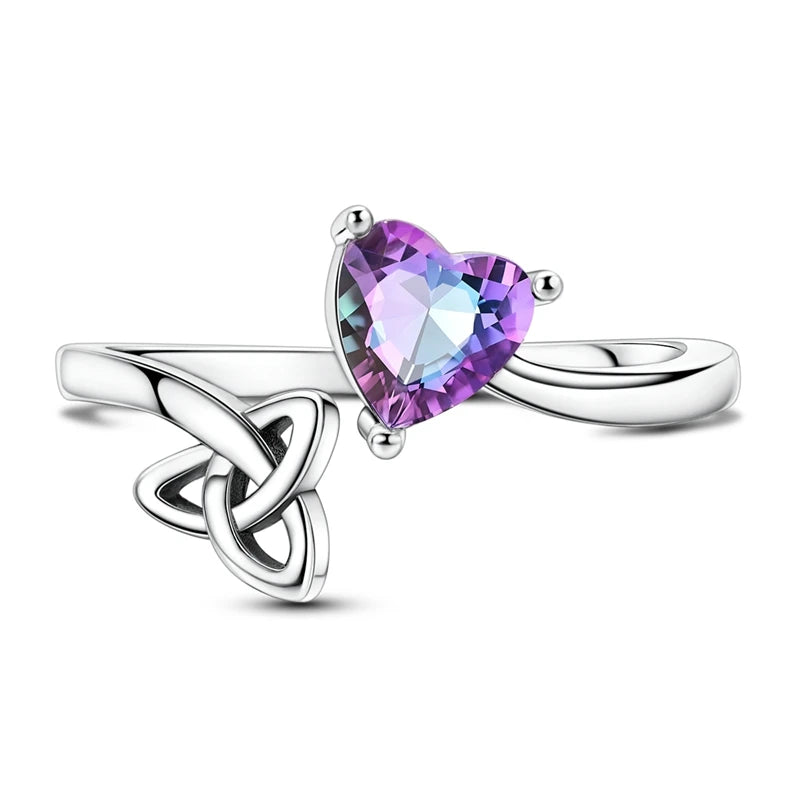 Sterling Silver Celtic Knot Love Open Rings for Women Girls Jewelry