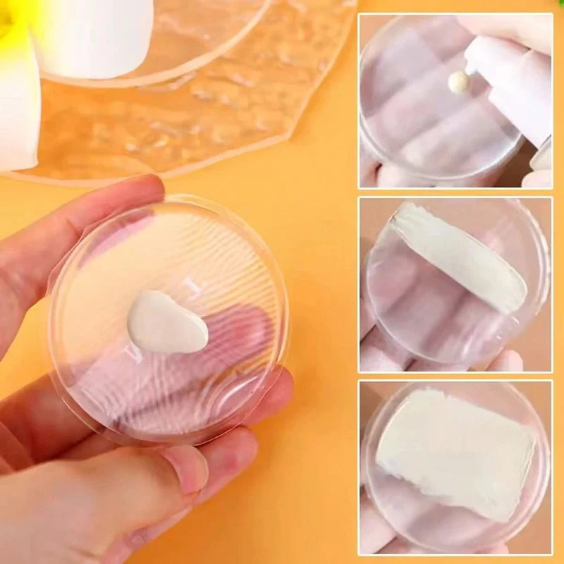 Silicone Makeup Sponge Set - Water-Based Crystal Jelly Foundation Puff, Non-Absorbing, Multiple Colors