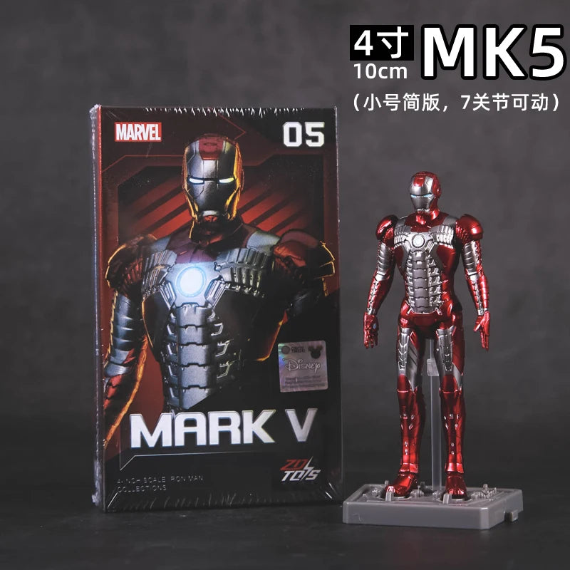4-Inch Action Figure Set - Iron Man MK1-MK7 Collectible Toys for Kids