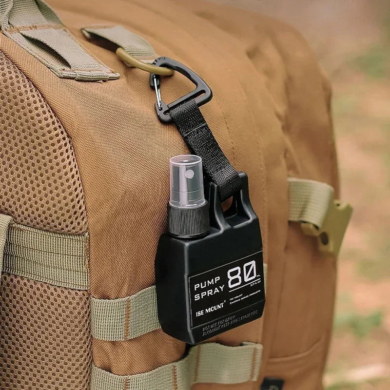80ml Portable Spray Bottle with Carabiner - Refillable Fine Mist Atomizer for Travel