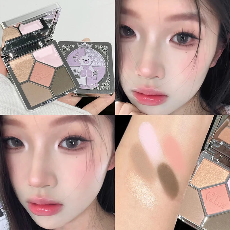 Multi-Color Eyeshadow Palette with Glitter and Matte Finishes for Women - Long Lasting Makeup