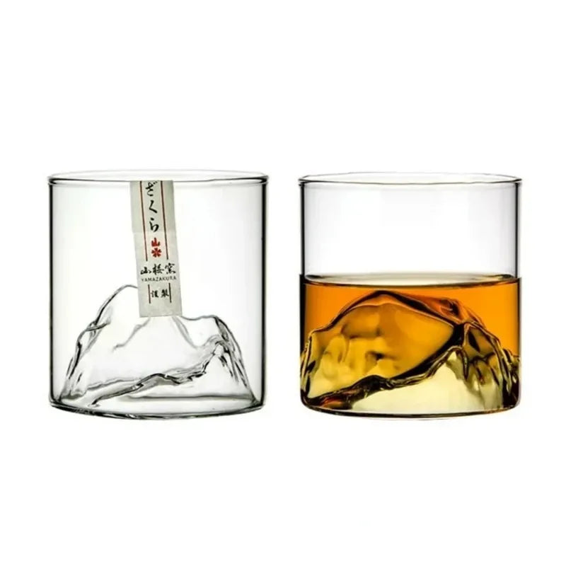 3D Whiskey Glass Set 5 Oz Crystal Drinkware Suitable for Cocktails Cognac Ice Wine