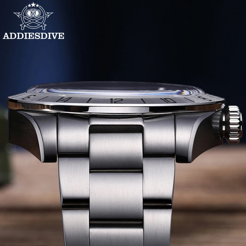39mm Quartz GMT Sport Watch Men Waterproof Luminous Bubble Mirror