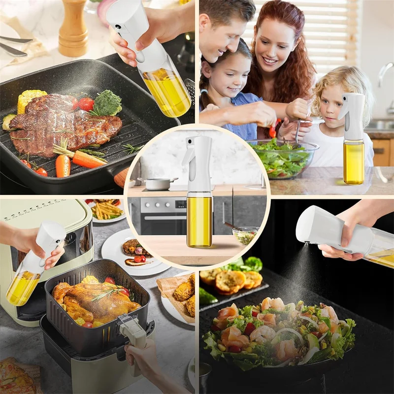 Reusable Oil Spray Bottle for Cooking & Kitchen Use - Food Grade Dispenser with Adjustable Mist