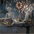 Halloween Mermaid Skeleton Decoration - 80cm Plastic Fish Skeleton for Haunted House & Yard Scene