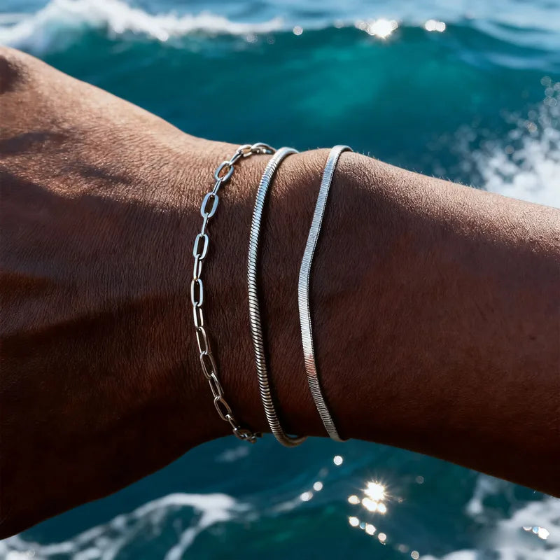 Men Women Stainless Steel Chain Bracelet Twisted Rope Minimalist Jewelry Gift