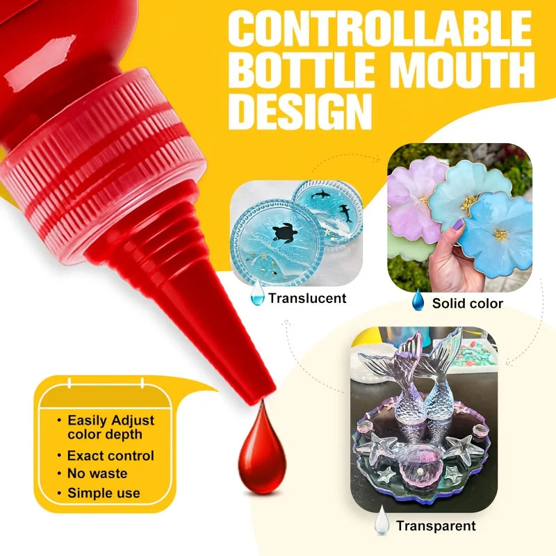 Pigment Paste for Epoxy Resin - 6 Colors Opaque Liquid Dye for Art & DIY Projects