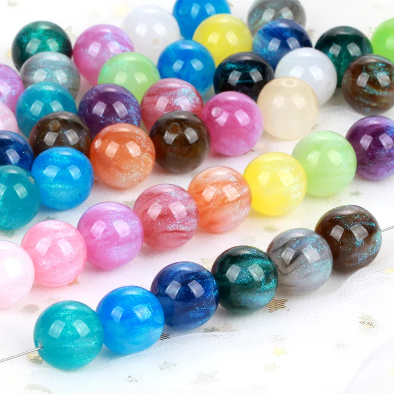 Colorful Resin Beads for Jewelry Making - Mermaid Glitter Spacer Beads 8-20mm