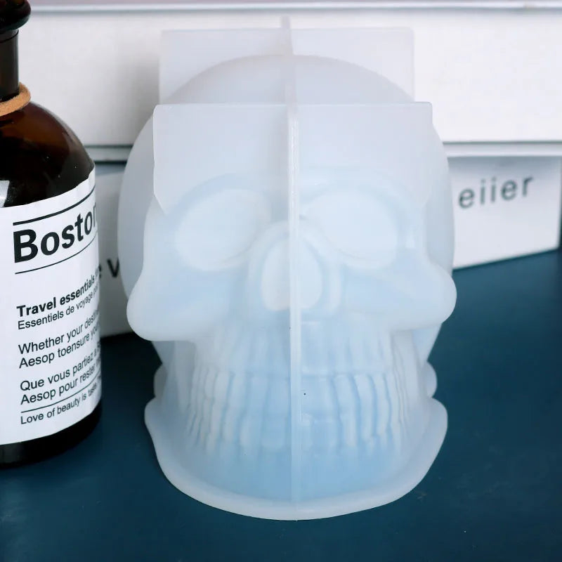 3D Skull Candle Silicone Mold for DIY Halloween Decorations & Crafting