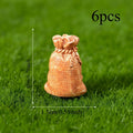6pcs Realistic Burlap Sack Statues Resin Craft Decor for DIY & Holiday Scenes