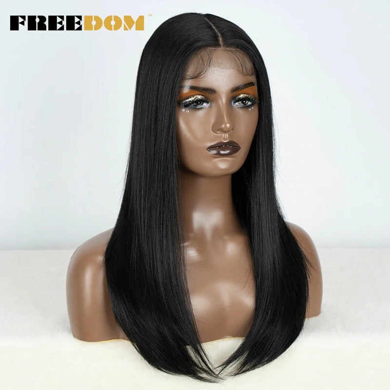 Synthetic Lace Front Wigs for Women 22 Inch Straight Bob Ombre Hair