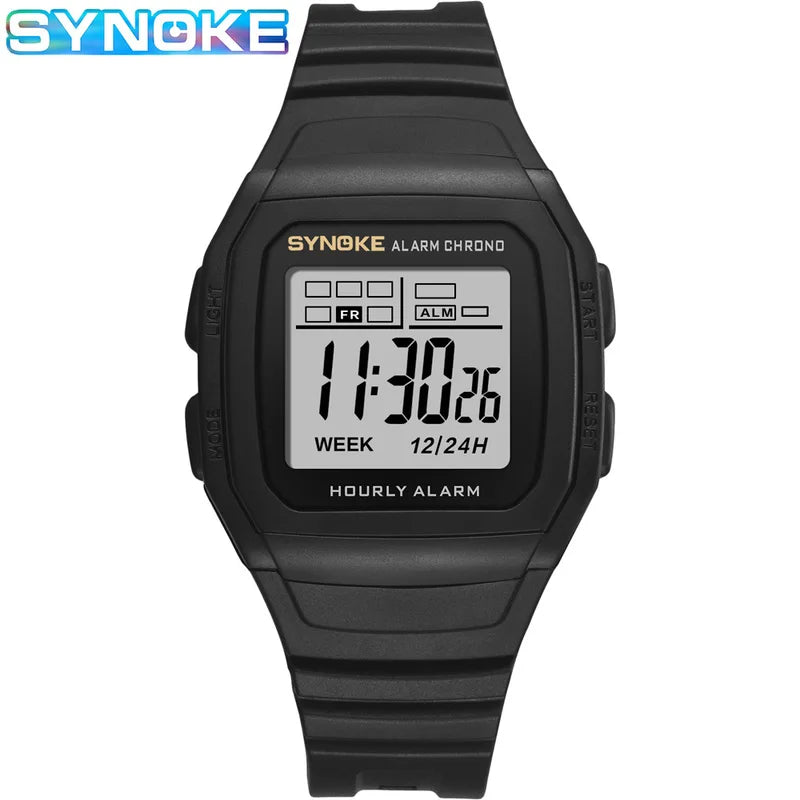 Digital Sports Watch Waterproof Luminous Retro Square Outdoor Watch for Men