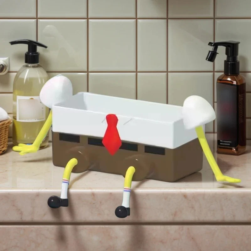 Kitchen Sink Drainage Rack Wall-Mounted Dishwashing Brush Holder Organizer