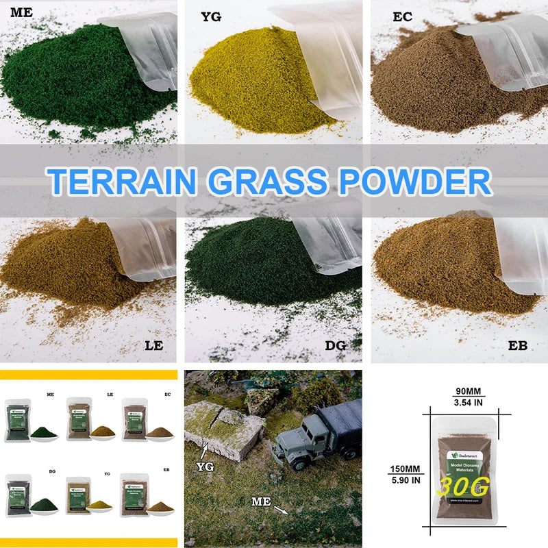 Simulation Turf Sponge Material for Diorama and Model Terrain - 30g