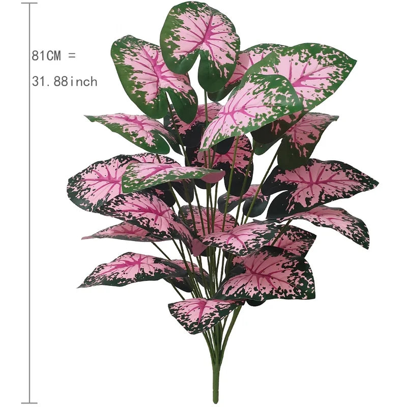 Artificial Potted Leaf Plants - Fake Indoor Decoration, Set of 12-24 Leaves