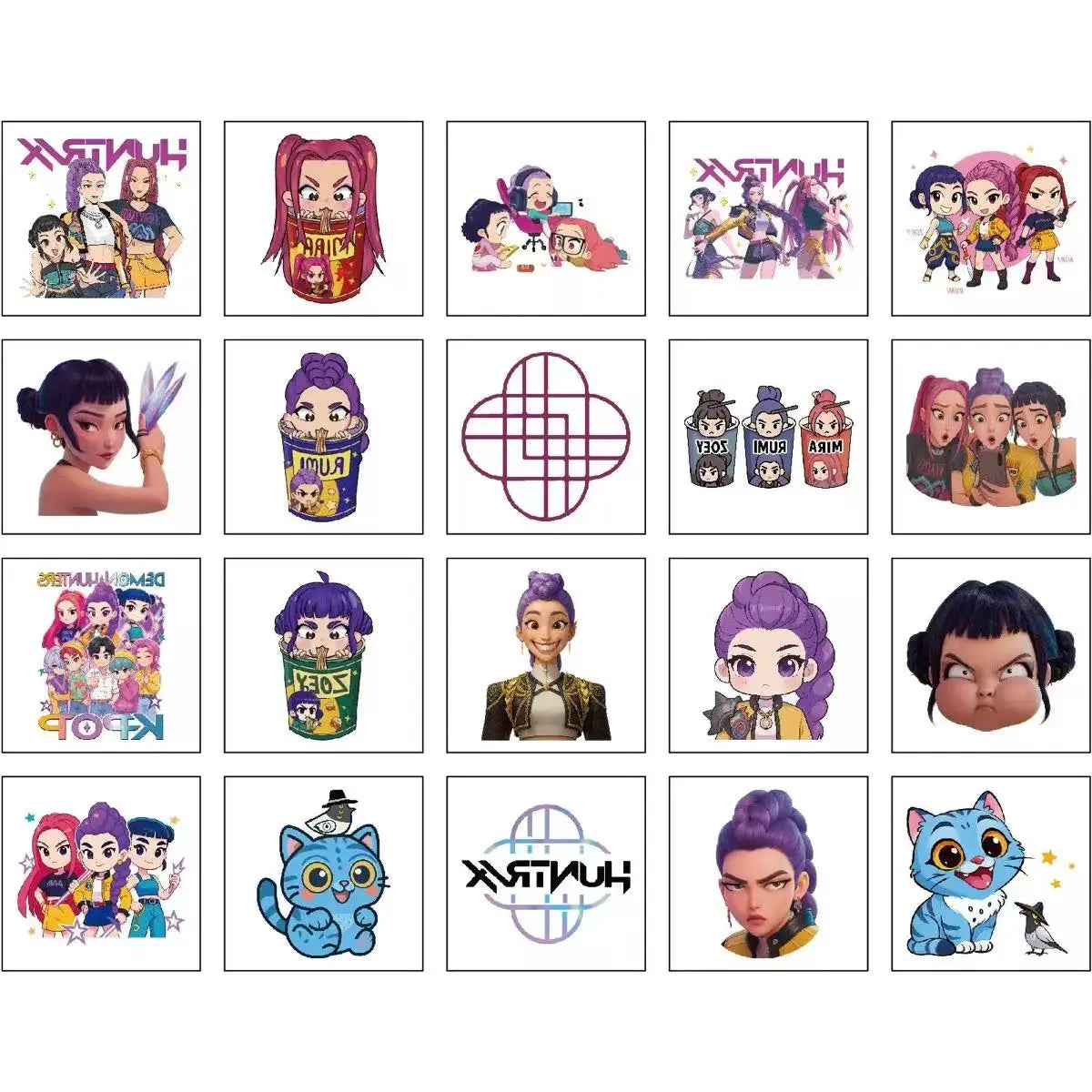 20pcs Cartoon Temporary Tattoo Stickers for Party & Gift Giving