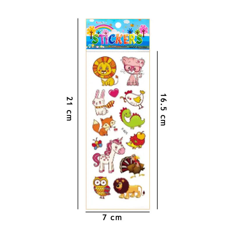 10 Sheets 3D Puffy Animal Stickers for Kids Scrapbooks and Crafts