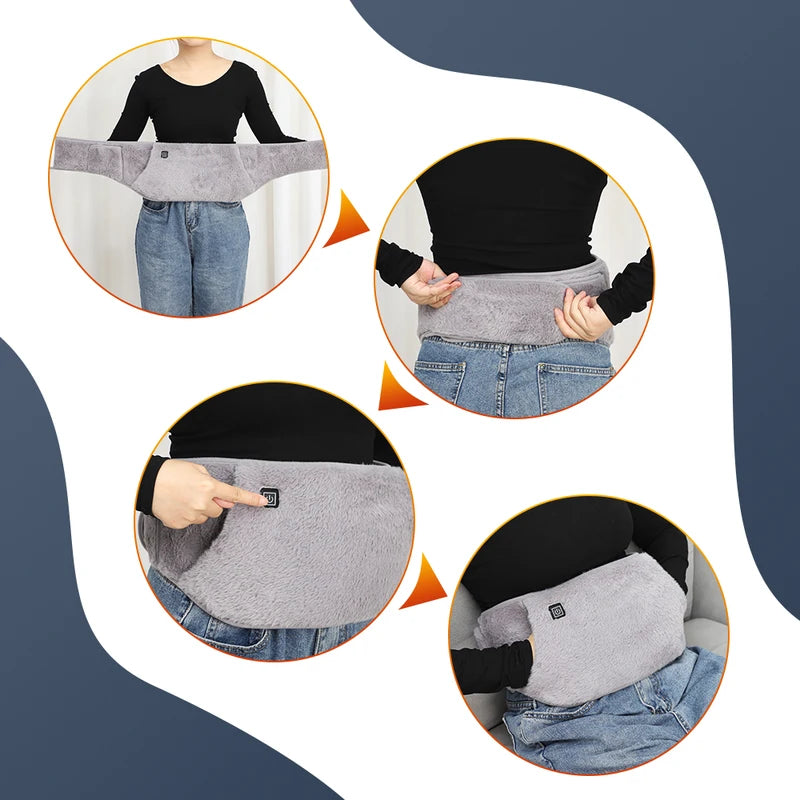Electric Heating Belt for Hands and Waist - 3 Levels USB Recharging Warm Pad