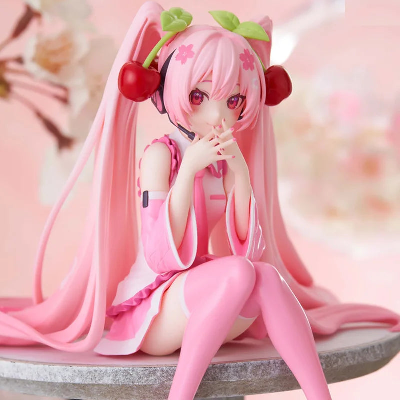 Anime Miku Action Figure Pink Dress PVC Model Collectible Toy Gift