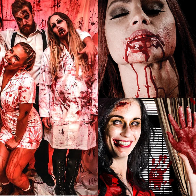 Fake Blood Makeup Kit for Halloween & Cosplay - 4-Piece SFX Blood Set