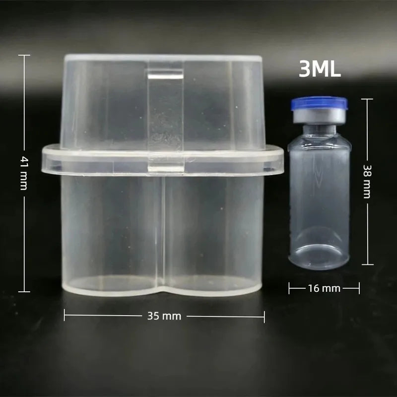 Stackable Plastic Vial Storage Case for Freezer & Refrigerator – 3/5/7/10mL, Multi-Slot, Clear