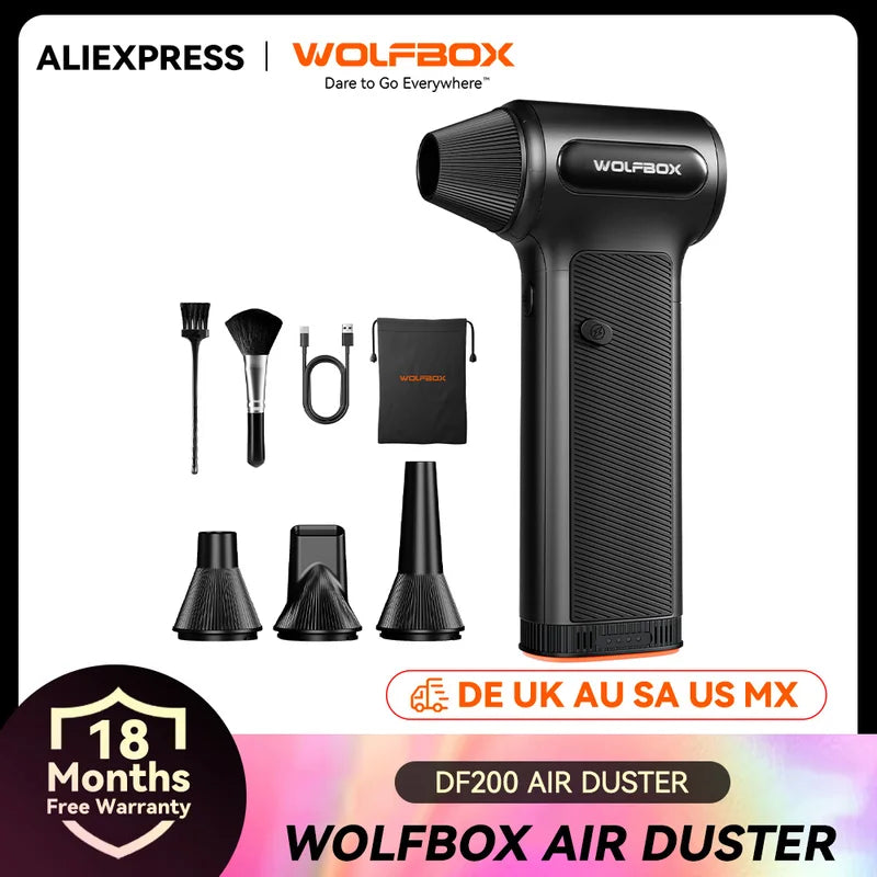 Wireless Electric Air Duster Fan - 3-Speed Portable Blower for Car & Home