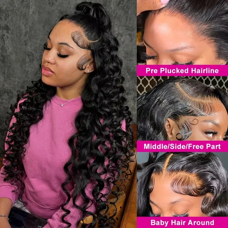 Loose Deep Wave HD Lace Front Wig 28-32 Inches Brazilian Remy Human Hair