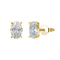 Women Oval Moissanite Stud Earrings 0.5-3ct Silver Jewelry Gift