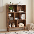 7 Cube Storage Organizer Bookshelf with Legs - Modern Wooden Display Shelf
