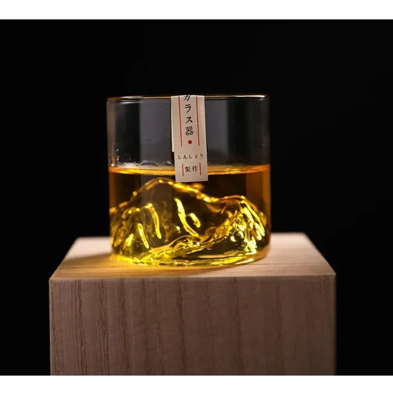 3D Whiskey Glass Set 5 Oz Crystal Drinkware Suitable for Cocktails Cognac Ice Wine