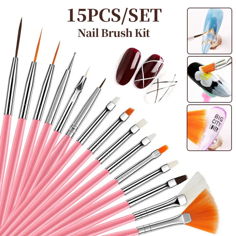 Nail Art Brush Set with Dotting and Detailing Tools for Professional and Home Use