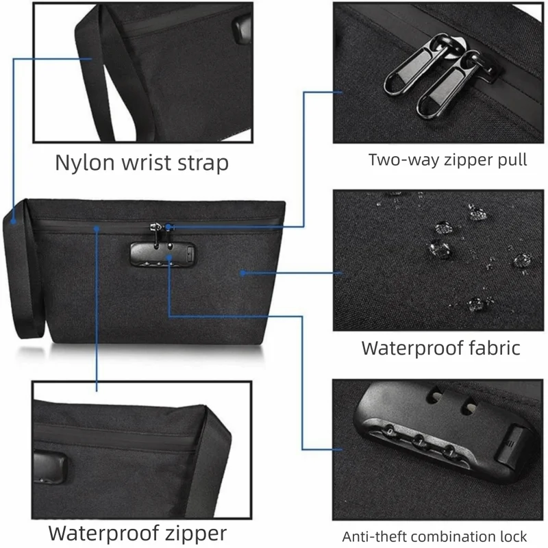Smell Proof Travel Storage Bag with Combination Lock Waterproof Organizer