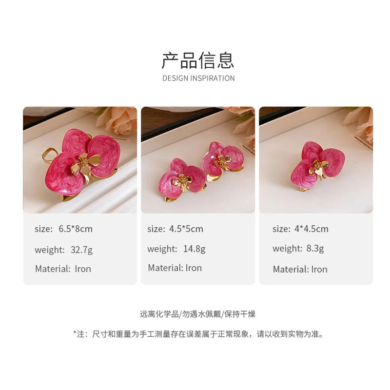 Multicolor Large Dripping Oil Orchid Flower Bangles - Statement Unisex Jewelry