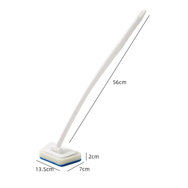 Multi-Functional Bathroom Wall Brush with Long Handle and Replaceable Sponge