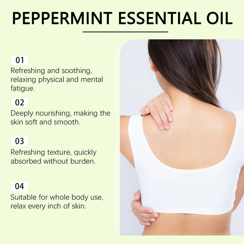 Multi-Functional Peppermint Body Massage Oil - Moisturizing Skin Care Essential Oil