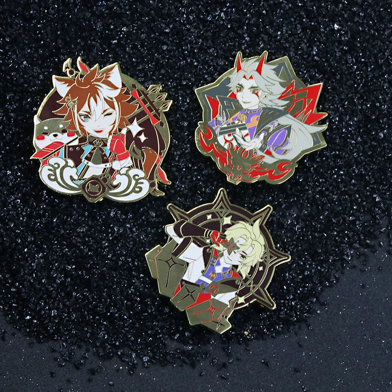 Genshin Impact Anime Pins Brooches Lapel Badge Jewelry Men Women Backpack Accessory