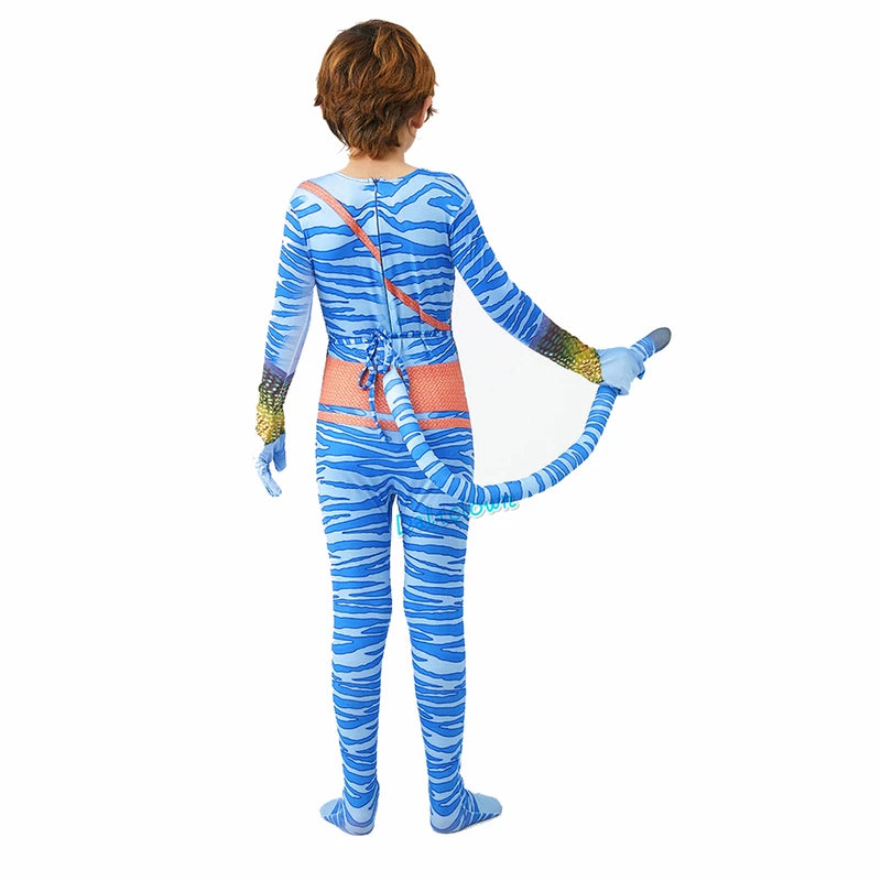 Kids Avatar Halloween Costume Bodysuit for Girls and Boys - Water of Water Tail Cosplay