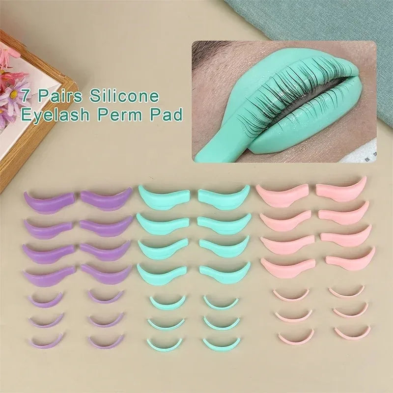 Silicone Eyelash Perm Rods Set - 3D Lash Lift Shields & Curling Tool Kit