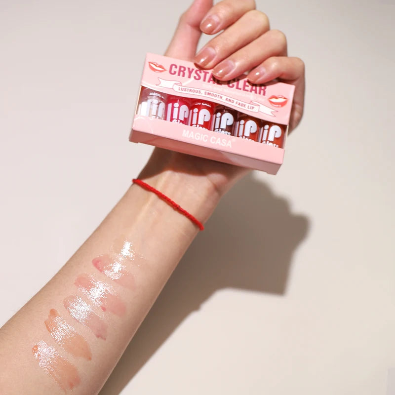6pcs Lip Hydrating Oil Set - Long-Lasting Moisturizing Lip Gloss & Shimmer