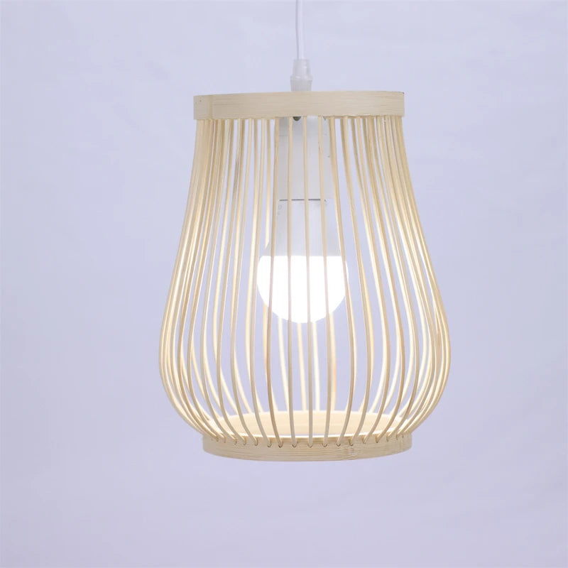 Handmade Woven Bamboo Pendant Light with E27 Socket for Home & Hospitality Decor