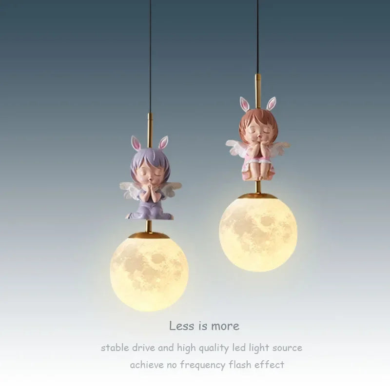 Modern LED Pendant Light for Bedroom Living Room Kids Room Home Decor Moon Planet Design